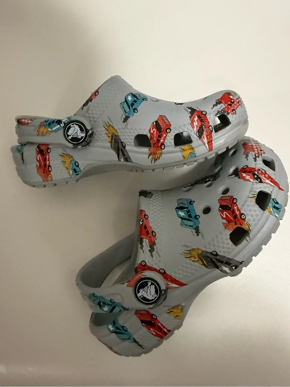 CROCS Kids Light Gray Racing Car Sandals